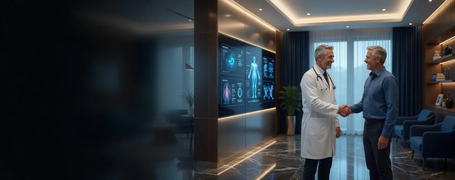 Un medico accoglie un paziente in un Longevity Center